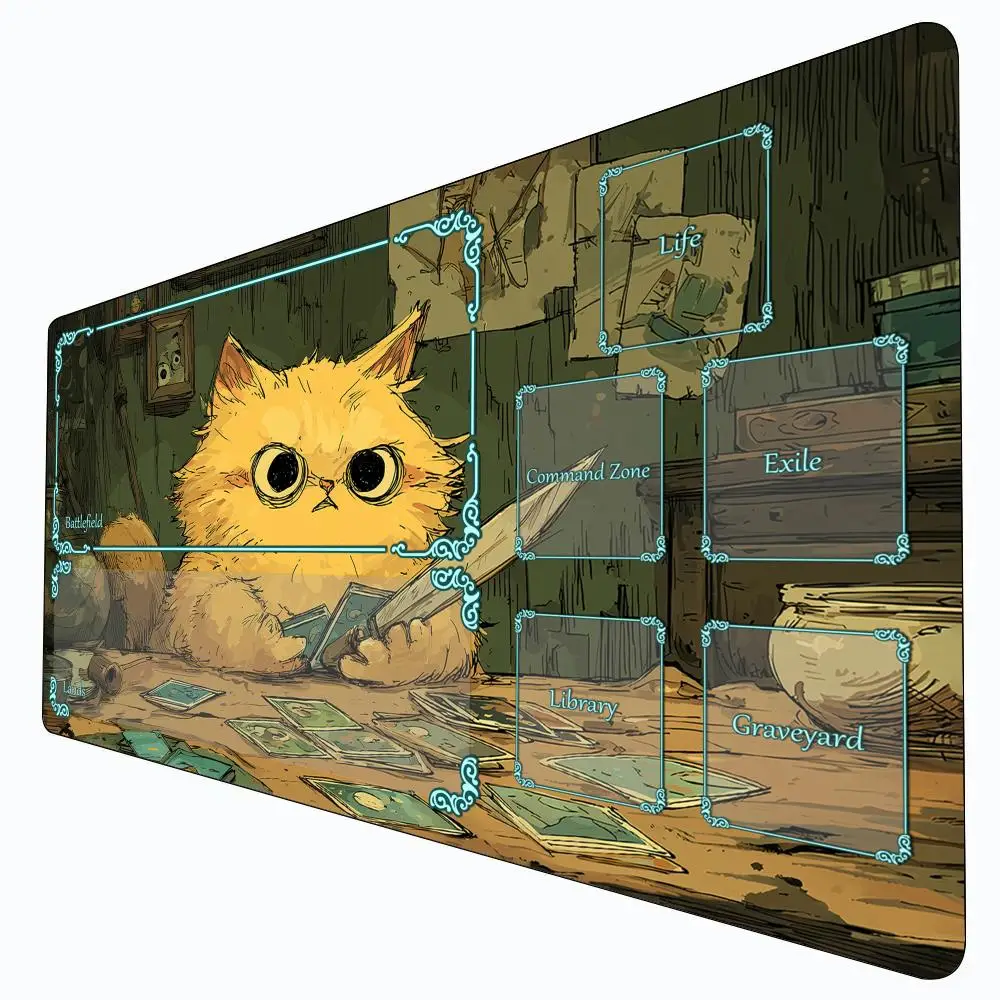 Play Mat Neoprene - Cartoon-style orange cat Magic Playmat Card