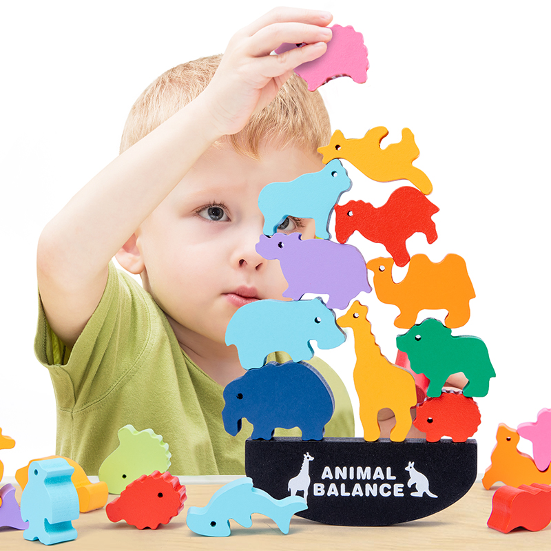 Board Game Recommendation - Montessori Children Wooden Animal Balance Blocks