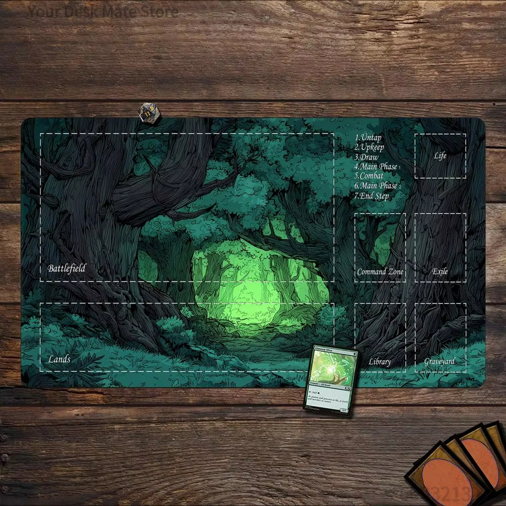 Play Mat Neoprene - MTG Forest Theme Playmat Magic The