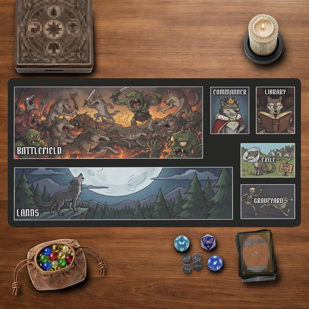Play Mat Neoprene - Werewolf Tribe MTG&TCG Tabletop Game Mat