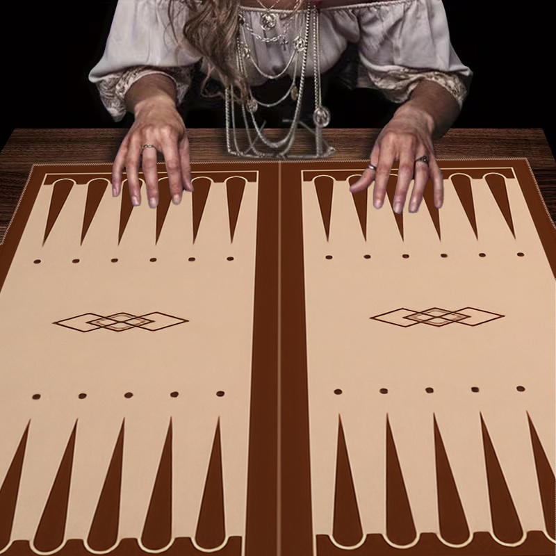 Board Game Operation - 1pc Brown Backgammon Board Printed Tarot