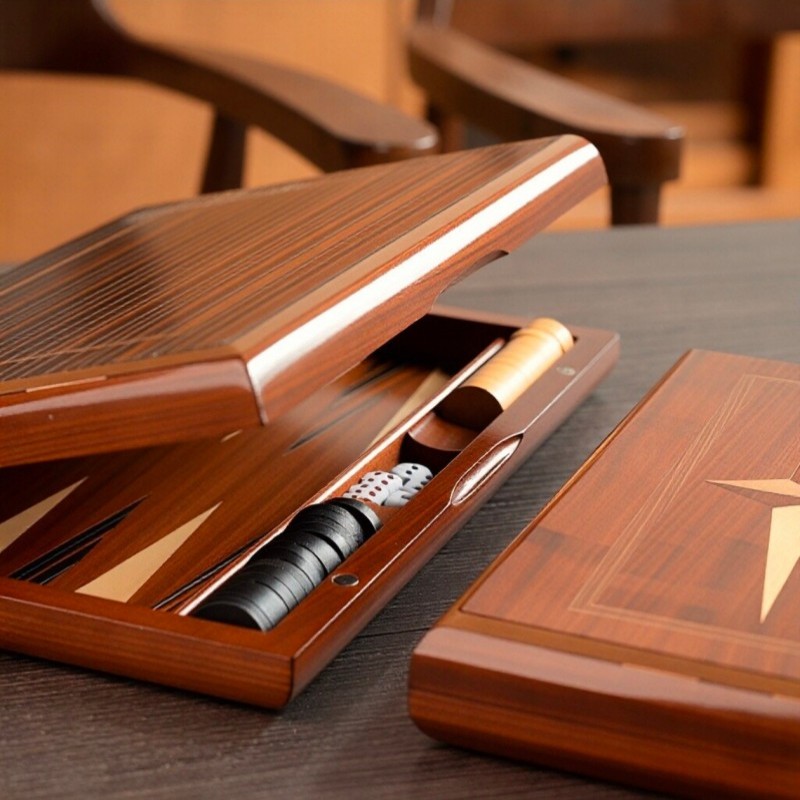 Solid Wood Backgammon 11-19 In - огляд і ціна Board Game Operation