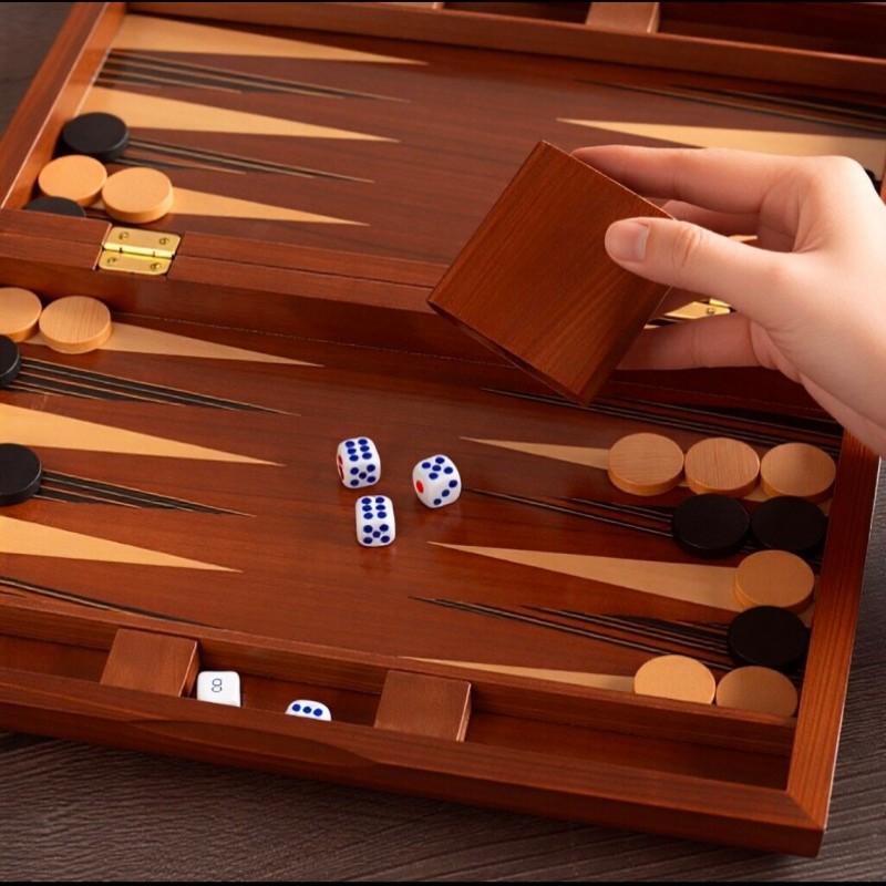 Solid Wood Backgammon 11-19 In - огляд і ціна Board Game Operation