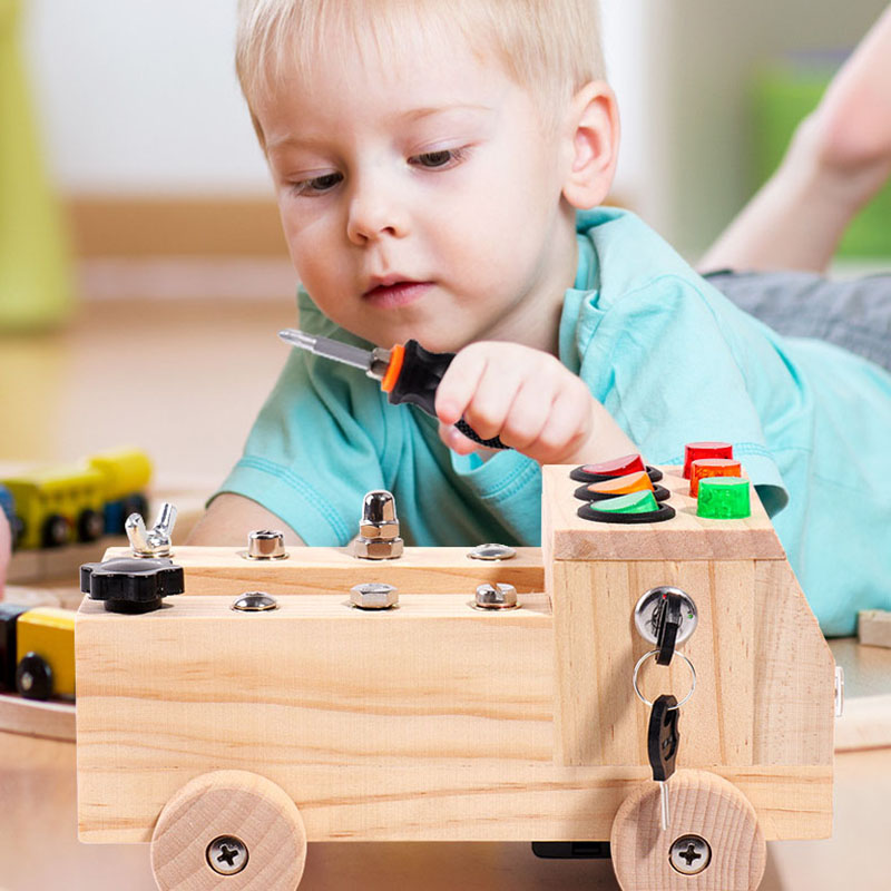 Wooden Montessori Busy Board S - огляд і ціна Board Game Organization