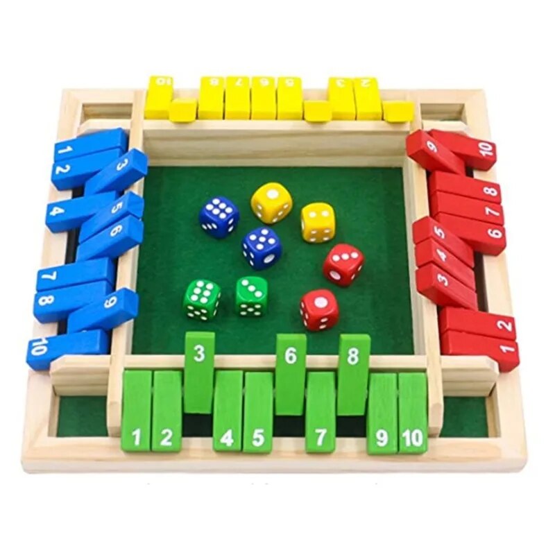 Wooden Dice Board Game Shut Th - огляд і ціна Board Game Organization