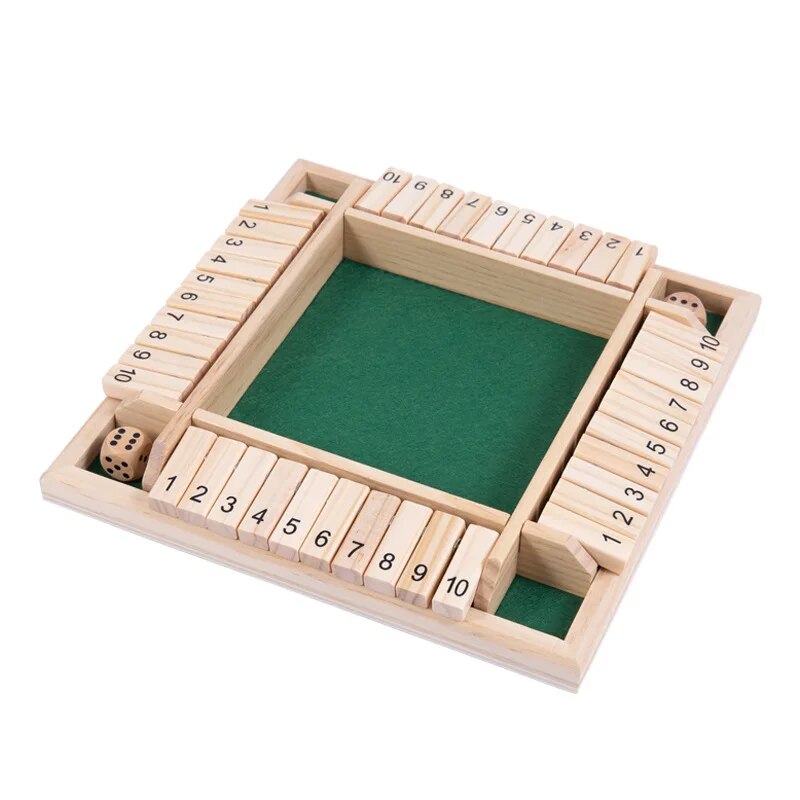 Wooden Dice Board Game Shut Th - огляд і ціна Board Game Organization