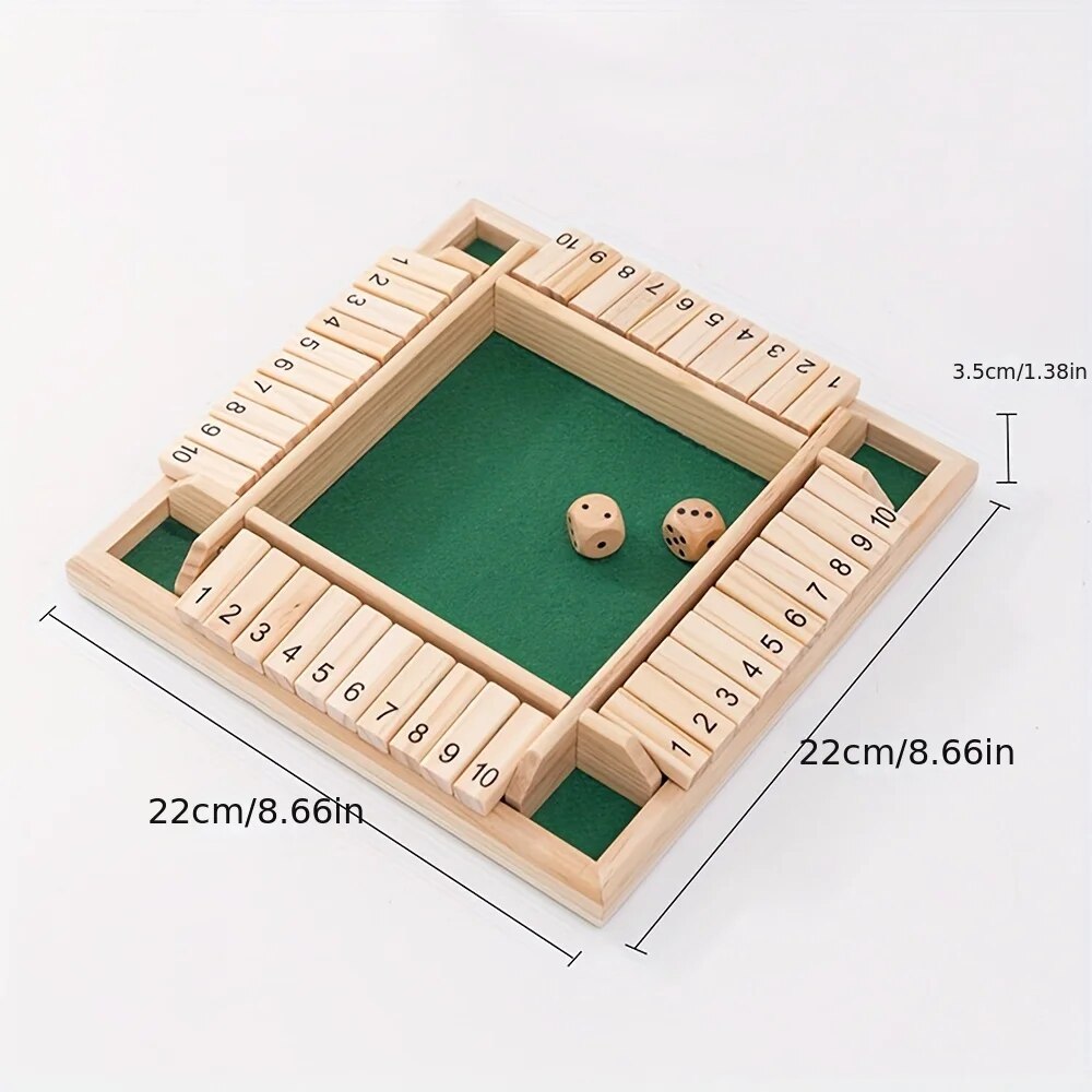 Wooden Dice Board Game Shut Th - огляд і ціна Board Game Organization
